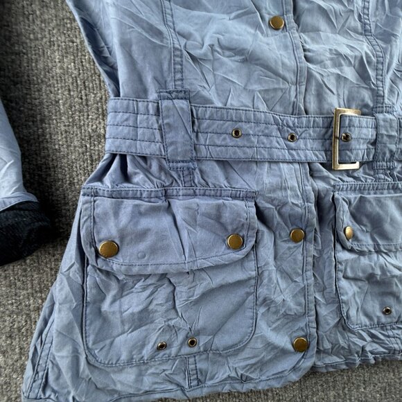 Barbour “vintage International” Waxed Jacket Women Blue Size US 6 Lined Outdoors - Picture 10 of 16